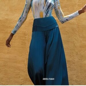 Andrea Iyamah Teal Pleated Women's Pants Sz S Nwt Resort